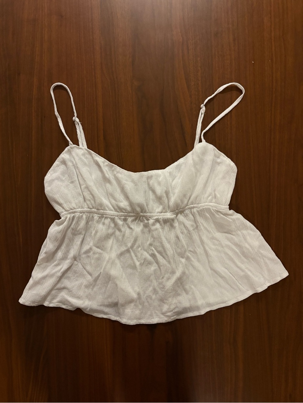 White Babydoll Cami Tank – Size Medium